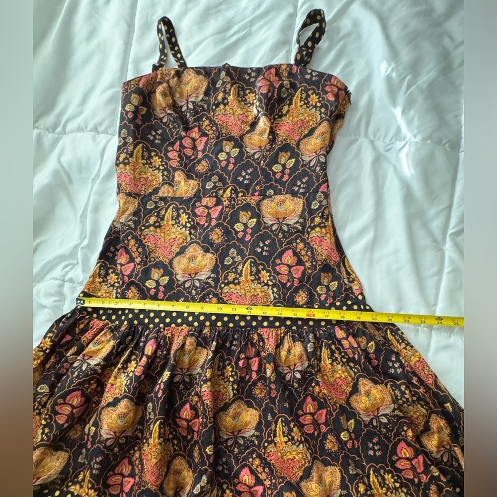 Souleiado Floral Brown ,Orange Dress - Picture 7 of 13